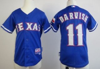 Texas Rangers #11 Yu Darvish Blue Kids Jersey
