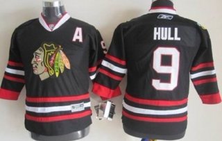 Chicago Blackhawks #9 Bobby Hull Black Kids Jersey