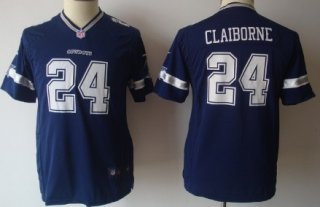 Nike Dallas Cowboys #24 Morris Claiborne Blue Game Kids Jersey