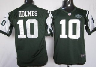 Nike New York Jets #10 Santonio Holmes Green Game Kids Jersey