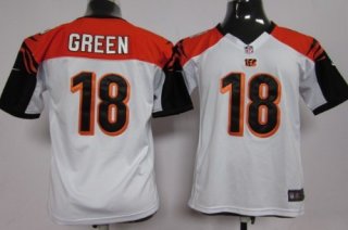 Nike Cincinnati Bengals #18 A.J. Green White Game Kids Jersey