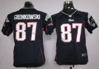 Nike New England Patriots #87 Rob Gronkowski Blue Game Kids Jersey