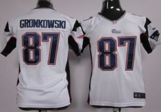 Nike New England Patriots #87 Rob Gronkowski White Game Kids Jersey