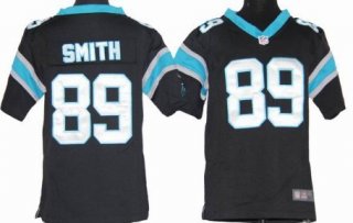 Nike Carolina Panthers #89 Steve Smith Black Game Kids Jersey