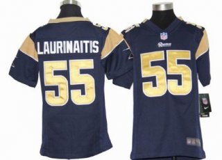 Nike St. Louis Rams #55 James Laurinaitis Navy Blue Game Kids Jersey