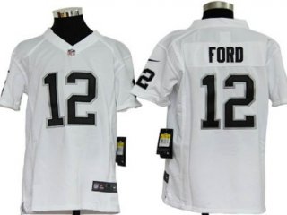 Nike Oakland Raiders #12 Jacoby Ford White Game Kids Jersey