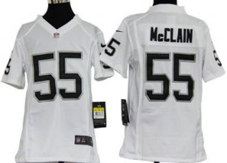 Nike Oakland Raiders #55 Rolando McClain White Game Kids Jersey