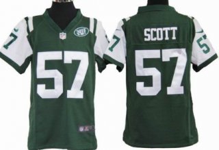 Nike New York Jets #57 Bart Scott Green Game Kids Jersey