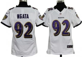 Nike Baltimore Ravens #92 Haloti Ngata White Game Kids Jersey