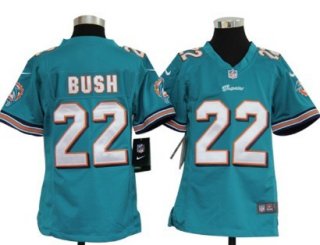 Nike Miami Dolphins #22 Reggie Bush Green Game Kids Jersey