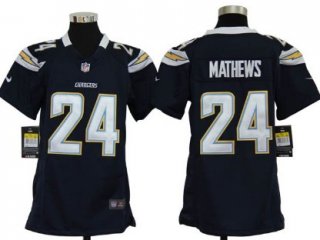 Nike San Diego Chargers #24 Ryan Mathews Navy Blue Game Kids Jersey