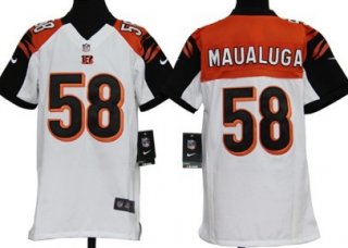 Nike Cincinnati Bengals #58 Rey Maualuga White Game Kids Jersey