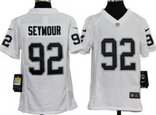 Nike Oakland Raiders #92 Richard Seymour White Game Kids Jersey