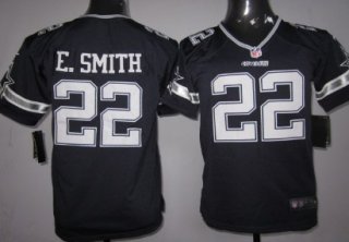 Nike Dallas Cowboys #22 Emmitt Smith Blue Game Kids Jersey