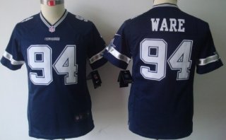 Nike Dallas Cowboys #94 DeMarcus Ware Blue Limited Kids Jersey