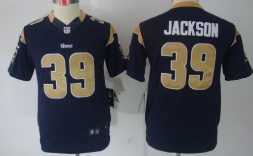 Nike St. Louis Rams #39 Steven Jackson Navy Blue Limited Kids Jersey