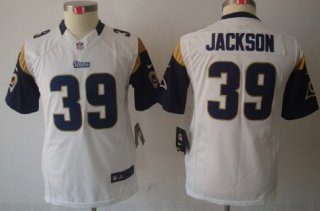 Nike St. Louis Rams #39 Steven Jackson White Limited Kids Jersey