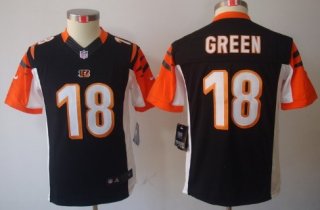 Nike Cincinnati Bengals #18 A.J. Green Black Limited Kids Jersey