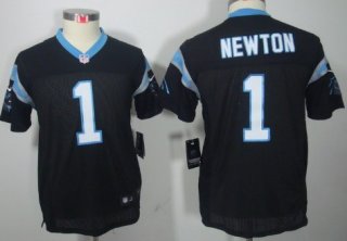 Nike Carolina Panthers #1 Cam Newton Black Limited Kids Jersey