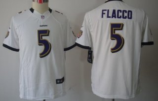 Nike Baltimore Ravens #5 Joe Flacco White Limited Kids Jersey