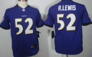 Nike Baltimore Ravens #52 Ray Lewis Purple Limited Kids Jersey