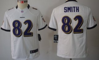 Nike Baltimore Ravens #82 Torrey Smith White Limited Kids Jersey