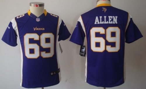 Nike Minnesota Vikings #69 Jared Allen Purple Limited Kids Jersey