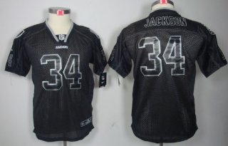 Nike Oakland Raiders #34 Bo Jackson Lights Out Black Kids Jersey