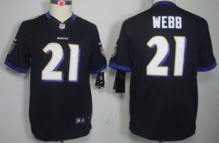 Nike Baltimore Ravens #21 Lardarius Webb Black Limited Kids Jersey