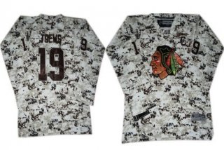 Chicago Blackhawks #19 Janathan Toews White Camo Kids Jersey