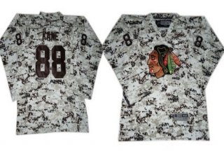 Chicago Blackhawks #88 Patrick Kane White Camo Kids Jersey