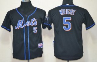 New York Mets #5 David Wright Black Kids Jersey