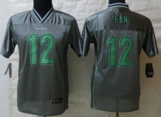 Nike Seattle Seahawks #12 Fan 2013 Gray Vapor Kids Jersey