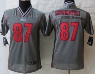 Nike New England Patriots #87 Rob Gronkowski 2013 Gray Vapor Kids Jersey