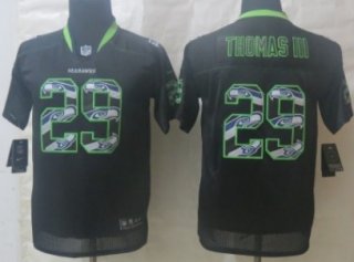 Nike Seattle Seahawks #29 Earl Thomas III Lights Out Black Ornamented Kids Jersey