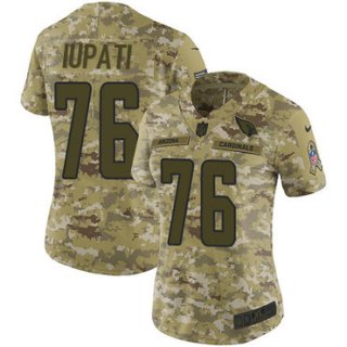 Nike Cardinals #76 Mike Iupati Camo Women's Stitched NFL Limited 2018 Salute to Service Jersey