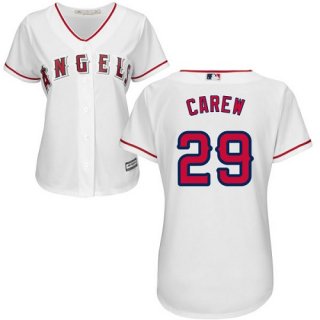 Angels #29 Rod Carew White Home Women's Stitched Baseball Jersey