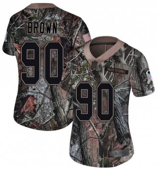 Saints #90 Malcom Brown Camo Women's Stitched Football Limited Rush Realtree Jersey