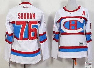 Women's Montreal Canadiens #76 PK Subban Reebok White 2016 Winter Classic Premier Jersey