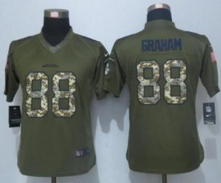 Women's Seattle Seahawks #88 Jimmy Graham Green Salute to Service NFL Nike Limited Jersey