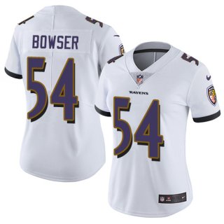 Women's Nike Ravens #54 Tyus Bowser White Stitched NFL Vapor Untouchable Limited Jersey