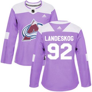 Adidas Colorado Avalanche #92 Gabriel Landeskog Purple Authentic Fights Cancer Women's Stitched NHL Jersey