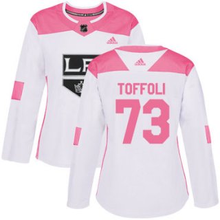 Adidas Los Angeles Kings #73 Tyler Toffoli White Pink Authentic Fashion Women's Stitched NHL Jersey