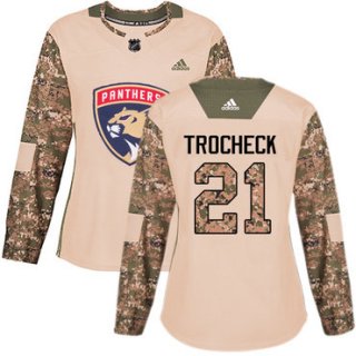 Adidas Florida Panthers #21 Vincent Trocheck Camo Authentic 2017 Veterans Day Women's Stitched NHL Jersey