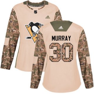 Adidas Pittsburgh Penguins #30 Matt Murray Camo Authentic 2017 Veterans Day Women's Stitched NHL Jersey