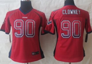 Nike Houston Texans #90 Jadeveon Clowney Drift Fashion Red Womens Jersey