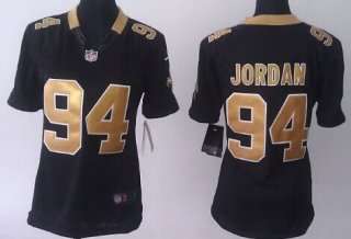 Nike New Orleans Saints #94 Cameron Jordan Black Limited Womens Jersey