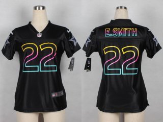 Nike Dallas Cowboys #22 Emmitt Smith Pro Line Black Fashion Womens Jersey