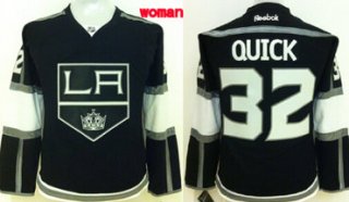 Los Angeles Kings #32 Jonathan Quick Black Womens Jersey