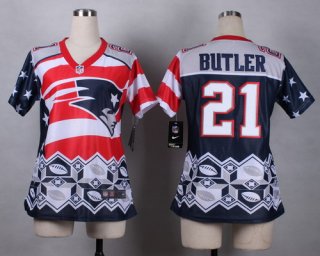 Nike New England Patriots #21 Malcolm Butler 2015 Noble Fashion Womens Jersey